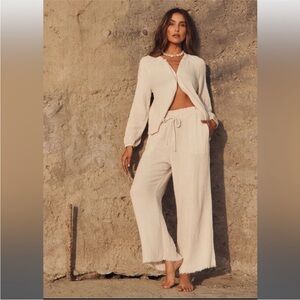 Bella Dahl Cream Wide-Leg Pants | XS